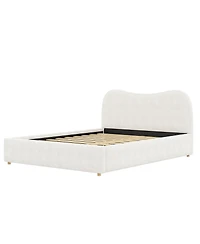 Streamdale Furniture Upholstered Platform Bed with Wooden Slats