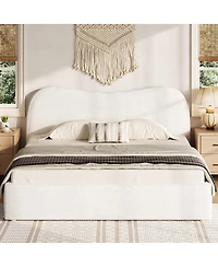 Streamdale Furniture Upholstered Platform Bed with Wooden Slats