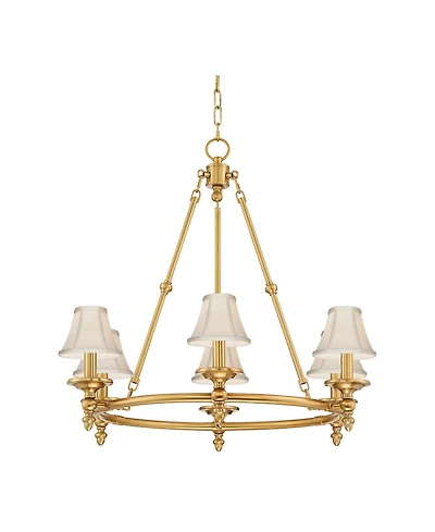 Stiffel Hartley 28 Inch Wide 6-Light Chandelier with Shades