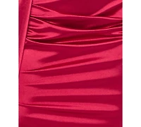 B Darlin Juniors' Satin Cowlneck Gown