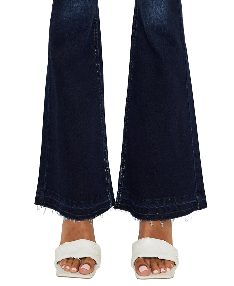 KanCan Women's Lurice Mid Rise Flare Jeans