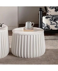 Streamdale Furniture Round Nesting Storage Table Set with Lift-Off Lids