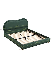 Streamdale Furniture Upholstered Platform Bed with Curved Headboard