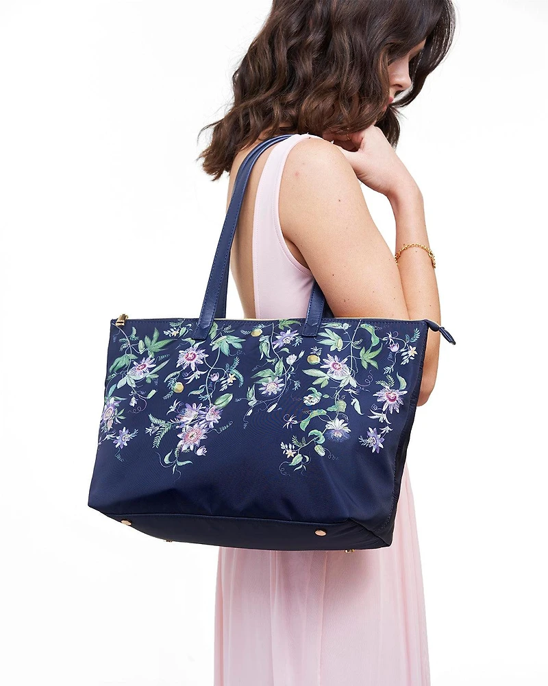 Fable England Women's Passion Flower Printed Grab Tote