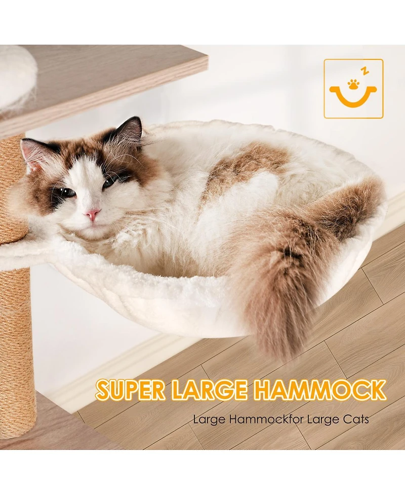 Streamdale Furniture Modern Cat Tree with Litter Box Enclosure and Scratching Posts