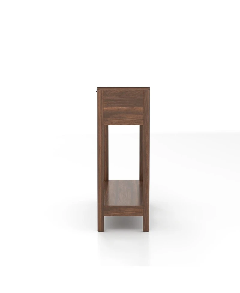 Streamdale Furniture Mid-Century Modern Fluted 2-Drawer Console Table