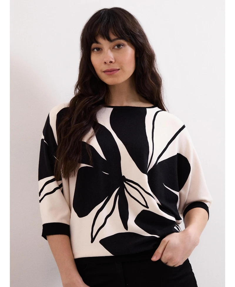 Phase Eight Women's Printed Round Neck Knit Faith Jumper