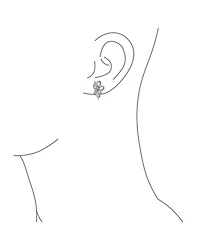 Bling Jewelry Vintage Style White Ribbon Bow Drop Stud Earrings Cz Silver Plated