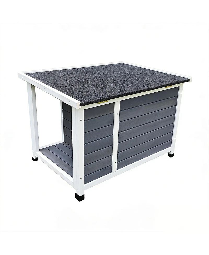 Streamdale Furniture Outdoor Cat House with Waterproof Roof and Sturdy Metal Support