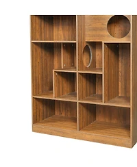 Streamdale Furniture 2-in-1 Wood Cat House and Bookshelf