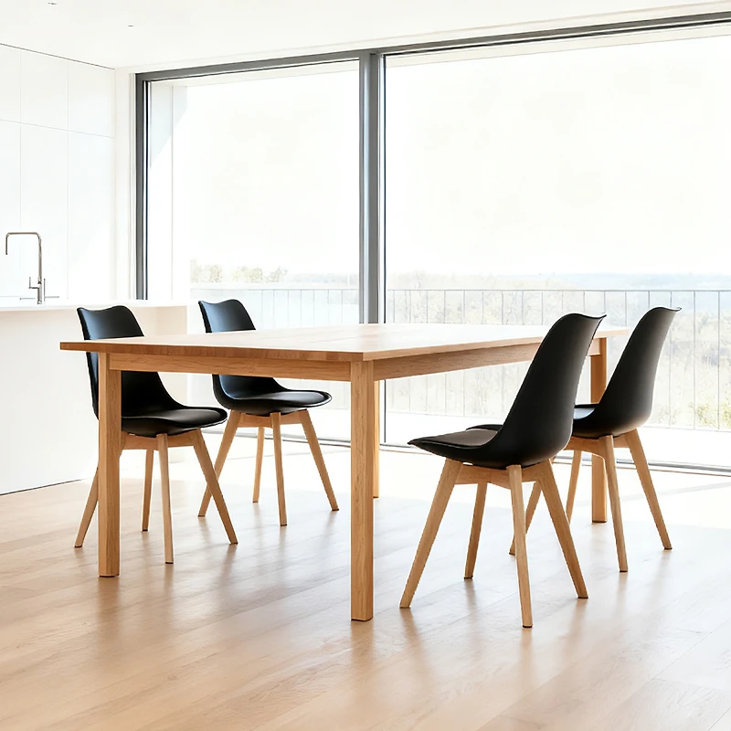 Streamdale Furniture Set of 4 Mid-Century Modern Dining Chairs with Wooden Legs