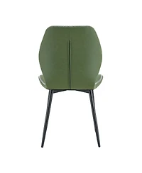 Streamdale Furniture Set Retro Olive Green Pu Dining Chairs with Metal Legs