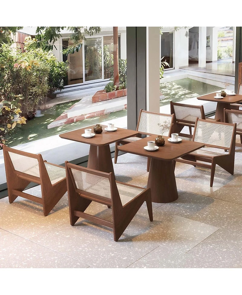 Streamdale Furniture Mid-Century Rattan Accent Chair - Walnut