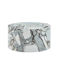 Streamdale Furniture Marble Textured Cylindrical Coffee Table, 23.6" x 11.8