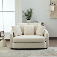 Streamdale Furniture 56.3'' Wide Upholstered Round Cuddle Chaise with Pillows