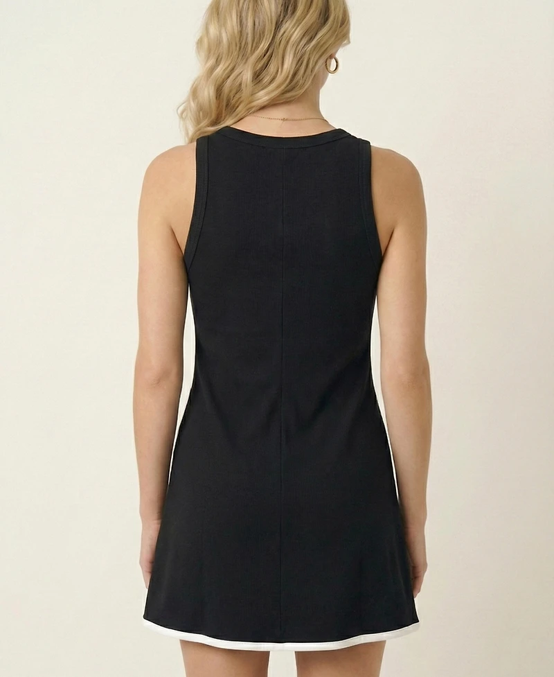 Modenaire Women's Sleeveless Contrast-Trim Tailored Dress