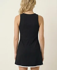 Modenaire Women's Sleeveless Contrast-Trim Tailored Dress