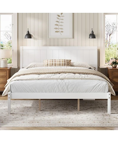 Streamdale Furniture Bed Frame with Headboard, Wood Slats