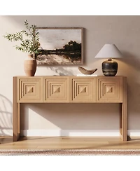 Streamdale Furniture Geometric Carved 3-Drawer Console Table