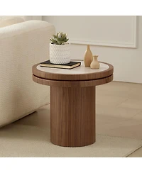 Streamdale Furniture 19.49" Round Sintered Stone Side Table