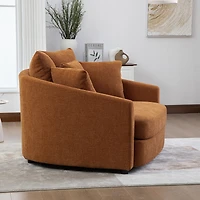 Streamdale Furniture Wide Upholstered Round Cuddle Chaise with Pillows