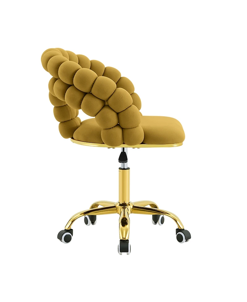 Streamdale Furniture Modern Velvet Swivel Desk Chair with Bubble Back