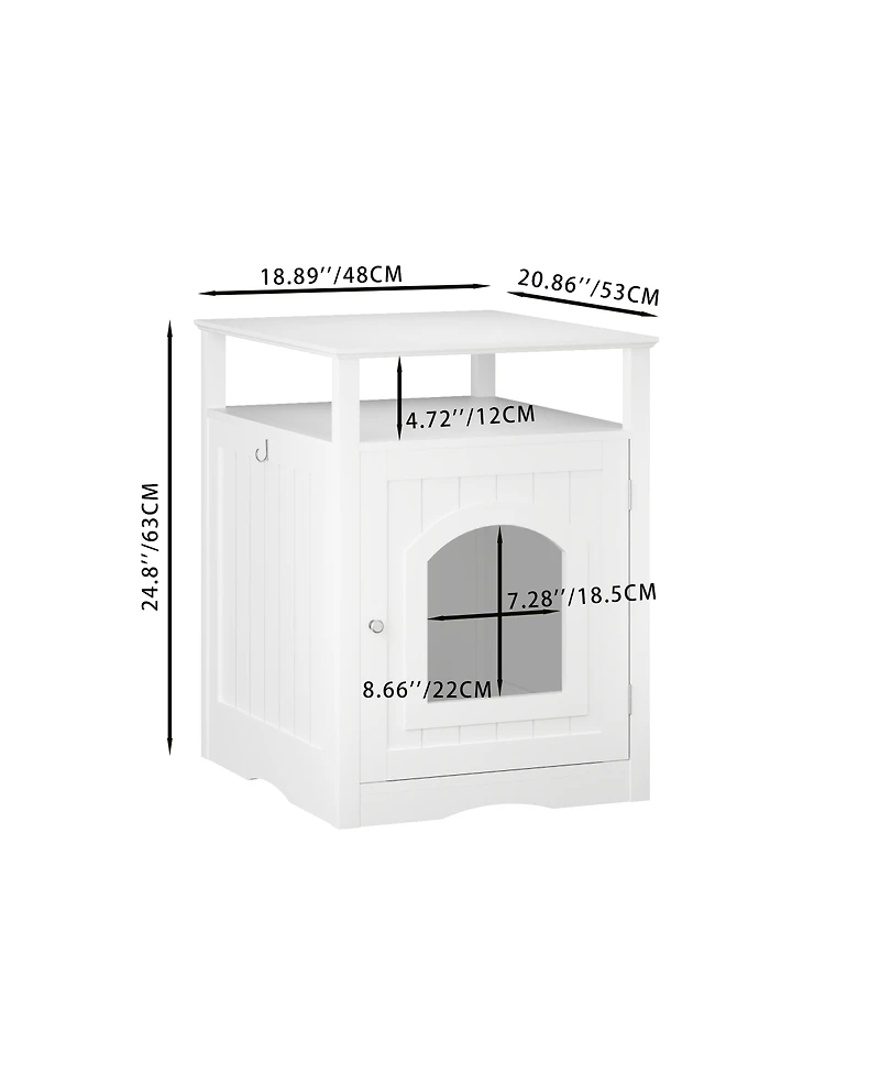 Streamdale Furniture Modern Wooden Cat Litter Box Enclosure with Storage Shelf