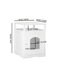 Streamdale Furniture Modern Wooden Cat Litter Box Enclosure with Storage Shelf