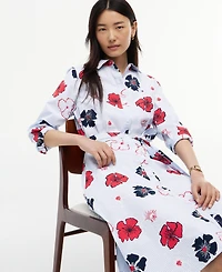Tommy Hilfiger Women's Classic Poplin Long-Sleeve Shirt Dress