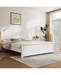 Streamdale Furniture Wooden Bed Frame with Arched Headboard and Classic Design