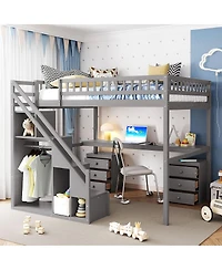 Streamdale Furniture Loft Bed with Two Chest of Drawers
