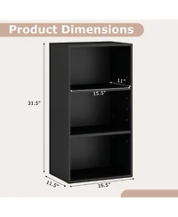 Gymax 2 Piece 3-Tier Cube Bookcase Modern Open Bookshelf with Adjustable Shelves
