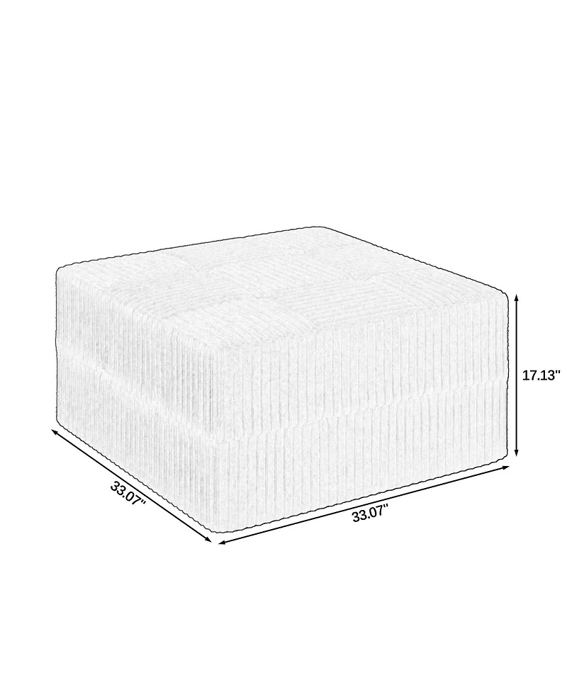 Streamdale Furniture Modern Minimalist Corduroy Sectional Sofa