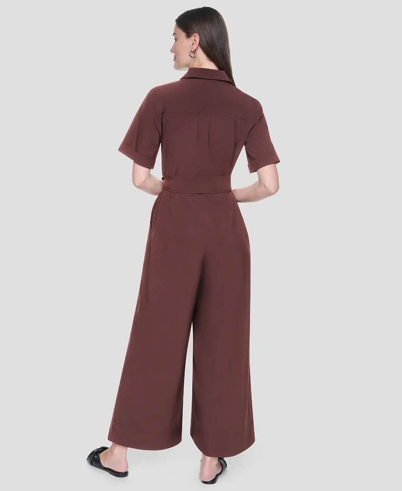 Dkny Women's Short-Sleeve Wide-Leg Jumpsuit