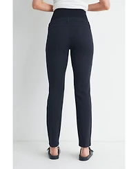 Hello Miz Maternity Straight Leg Pants with Over the Belly Panel and Pockets