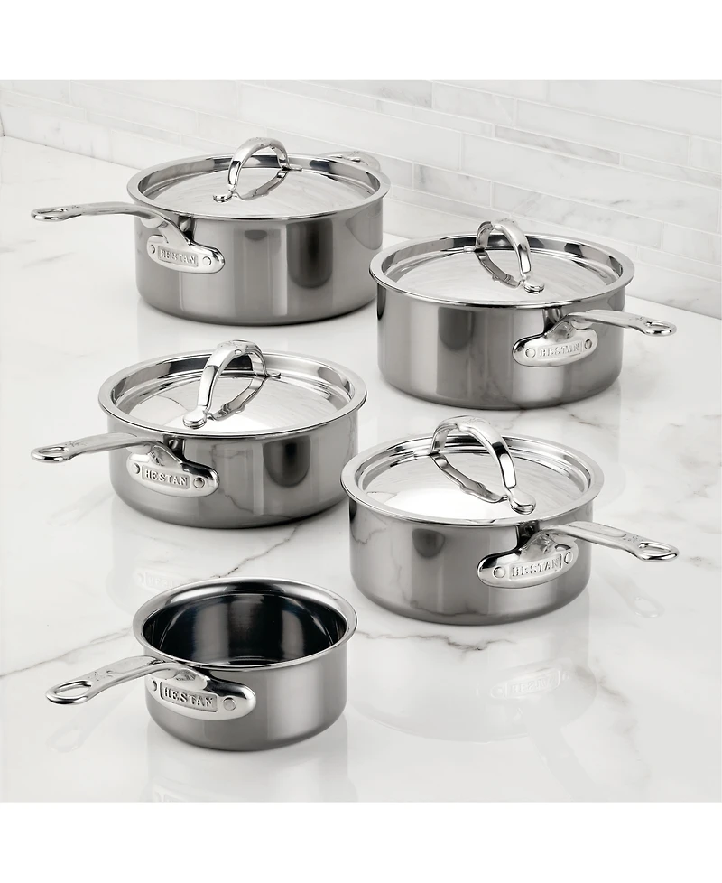 Hestan NanoBond Titanium Stainless Steel 4-Quart Covered Saucepan with Helper Handle