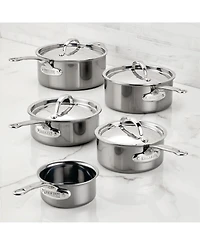 Hestan NanoBond Titanium Stainless Steel 4-Quart Covered Saucepan with Helper Handle