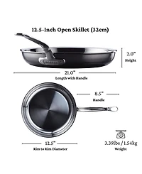 Hestan NanoBond Titanium Stainless Steel 12.5" Open Skillet