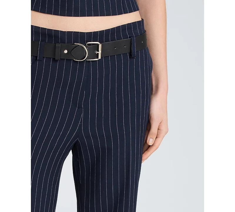 Kenneth Cole Women's Pinstripe Belted Flare Pants