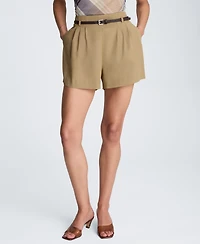 Kenneth Cole Women's High-Rise Belted Shorts