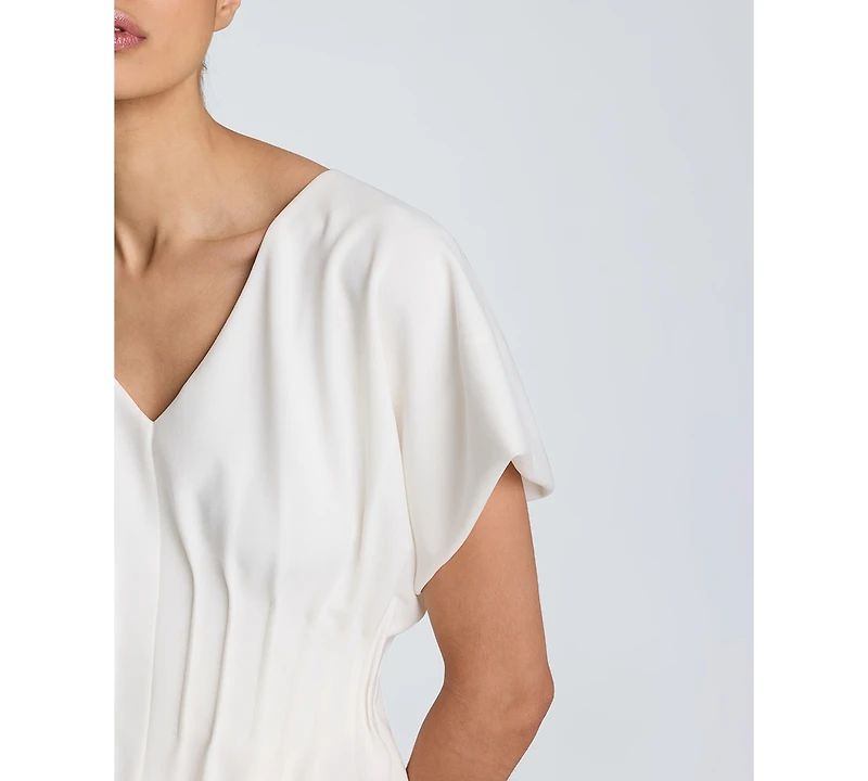 Kenneth Cole Women's Pleated V-Neck Top