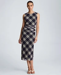 Kenneth Cole Women's Sleeveless Side Ruched Midi Dress