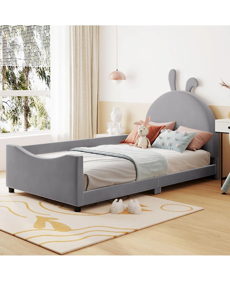 Streamdale Furniture Upholstered Daybed with Rabbit Ear Shaped Headboard