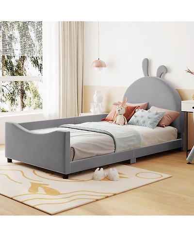 Streamdale Furniture Upholstered Daybed with Rabbit Ear Shaped Headboard