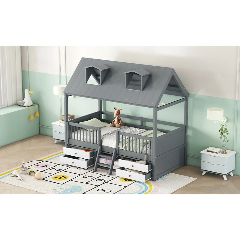 Streamdale Furniture Wood Bed House Bed Frame