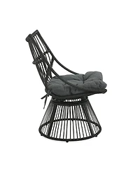 Streamdale Furniture Retro Boho Wicker Papasan High-Back Lounge Chair