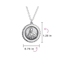 Bling Jewelry Prayer Jesus Medal Pendant Necklace Religious Medallion .925 Sterling Silver