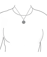 Bling Jewelry Celtic Love Knot Medallion Pendant Necklace Irish Friendship Circle Oxidized.925 Sterling Silver