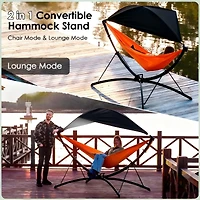 Streamdale Furniture Portable Outdoor Hammock with Quick-Fold Stand, Sunshade, and Storage Bag