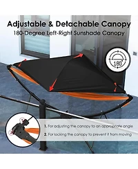 Streamdale Furniture Portable Outdoor Hammock with Quick-Fold Stand, Sunshade, and Storage Bag